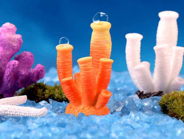 Цветен корал декорация за аквариум