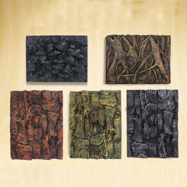 Perete decorativ imitand o roca pentru un acvariu