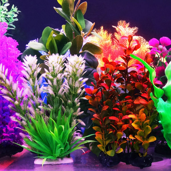 Plante artificiale cu flori pentru decorarea acvariului