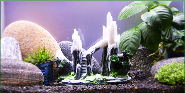 Decor de piatra decorativa pentru acvariu in doua modele