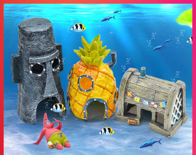 Artificial decoration in different shapes for the aquarium