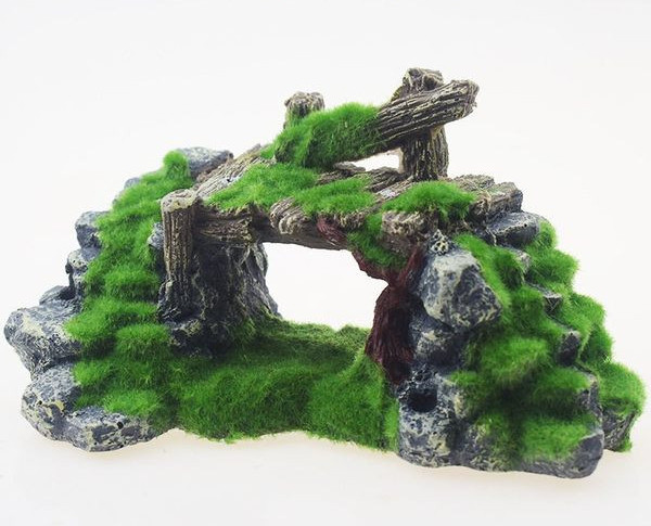 Akvaariumi kaunistus - rohelusega sild