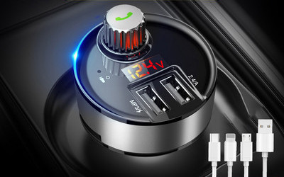 Auto MP3 saatja Bluetoothi ja USB pesaga