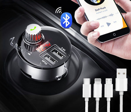 Auto MP3 saatja Bluetoothi ja USB pesaga