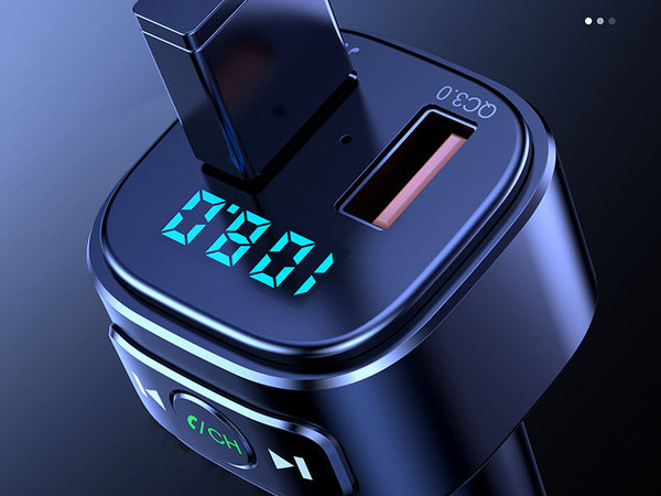 Autosaatja koos FM-raadio ja laadijaga kiireks laadimiseks