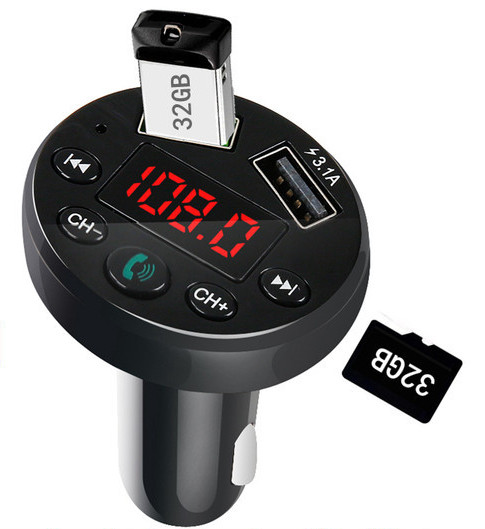Transmițător auto cu MP3 player, Bluetooth și port USB