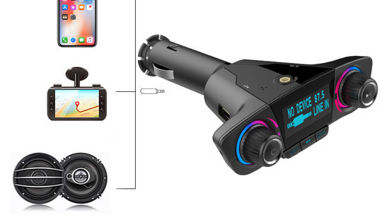 Transmițător auto cu încărcător USB și player MP3