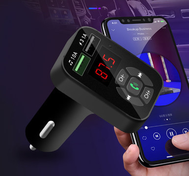 Πομπός αυτοκινήτου με φορτιστή και Bluetooth