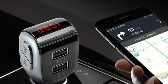 Transmițător auto cu music player și receptor Bluetooth