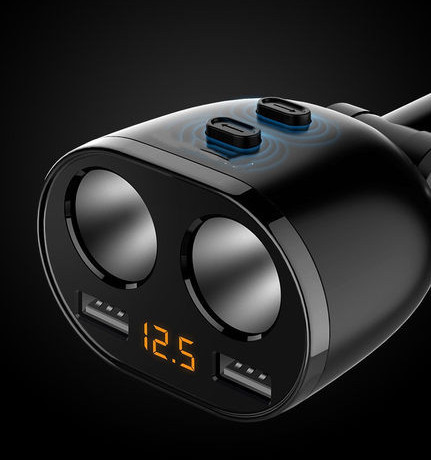 Διπλός πομπός αυτοκινήτου USB με φορτιστή τηλεφώνου