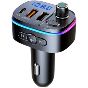 Bluetooth mp3 плейър и зарядно за кола  TYPEC + QC3.0