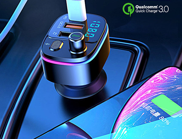 Bluetooth mp3 mängija ja autolaadija TYPEC + QC3.0