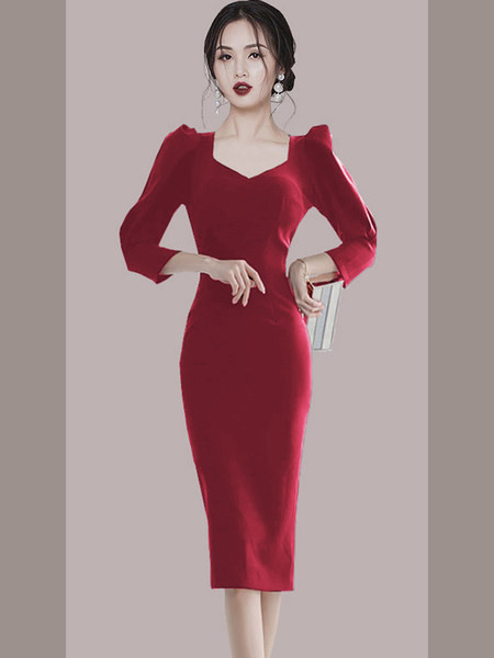 Naiste moodne puhvis varrukatega kleit