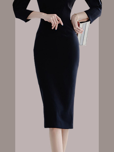 Naiste moodne puhvis varrukatega kleit