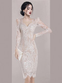 Kahes värvitoonis spitsikaelusega naiste pitskleit