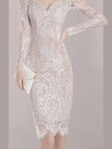 Kahes värvitoonis spitsikaelusega naiste pitskleit