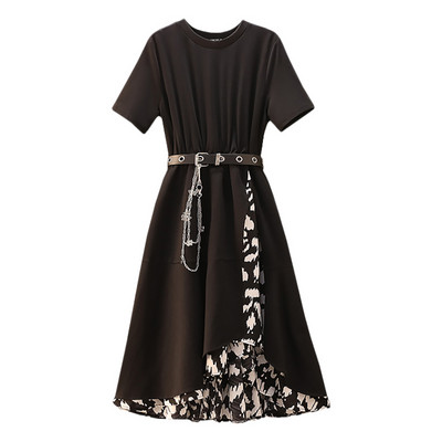 Rochie casual de dama cu decolteu oval si curea