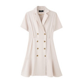 Rochie casual de dama cu nasturi si maneci scurte