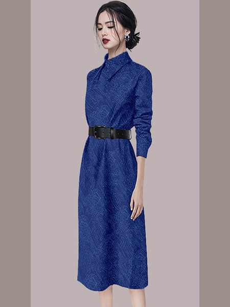 Uue mudeli klassikalise krae ja pikkade varrukatega naiste kleit