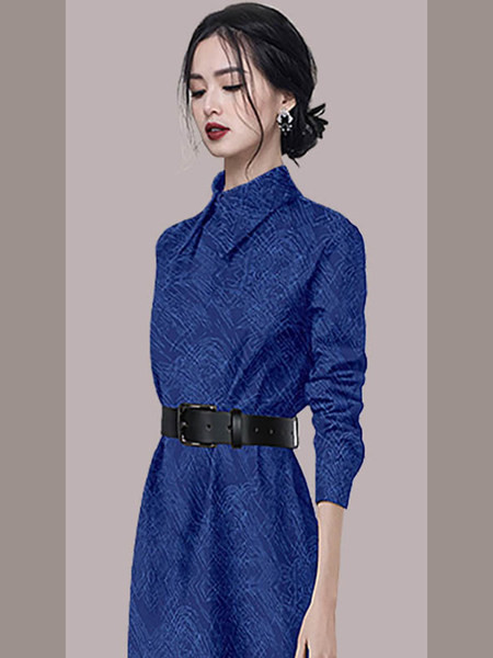 Uue mudeli klassikalise krae ja pikkade varrukatega naiste kleit