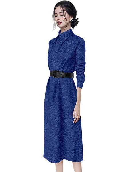 Uue mudeli klassikalise krae ja pikkade varrukatega naiste kleit