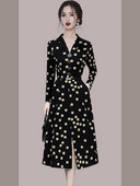 Naiste kleit lõhiku ja nööpidega