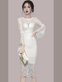 Pitsiline bayala kleit ümara kaelusega