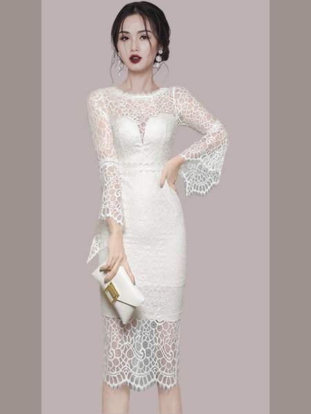 Pitsiline bayala kleit ümara kaelusega