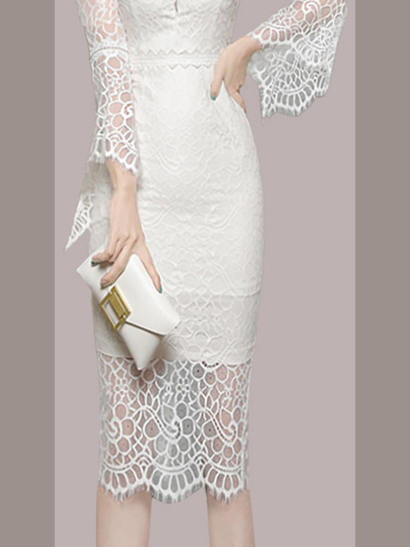 Pitsiline bayala kleit ümara kaelusega