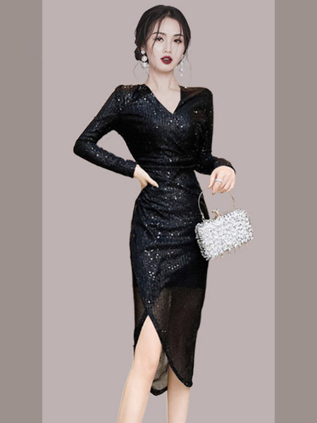 Rochie de dama stralucitoare model nou in trei culori