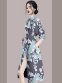 Rochie de dama tip camasa cu curea de culoare albastra