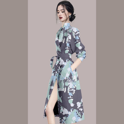 Rochie de dama tip camasa cu curea de culoare albastra