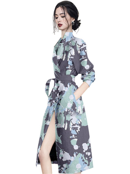 Rochie de dama tip camasa cu curea de culoare albastra