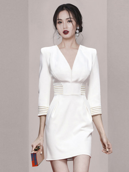 V-kaelusega pidulik kleit naistele