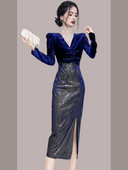 Rochie de dama eleganta din catifea cu paiete