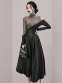 Naiste pikk pidulik kõrge vöökohaga seelik