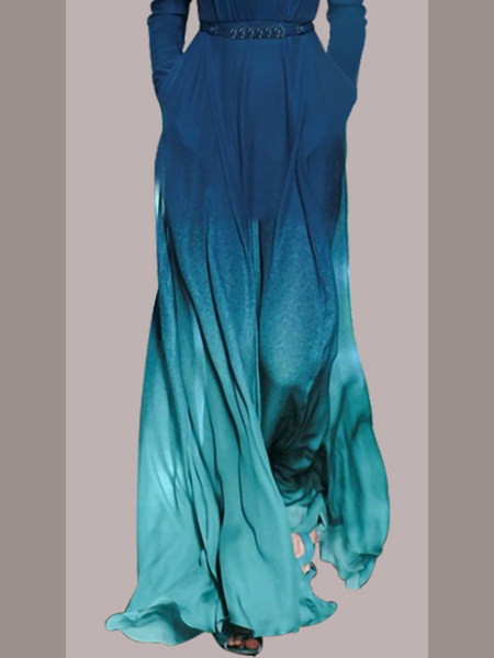 Rochie moderna de dama lunga in culori irizate