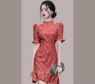 Stiilne naiste lühike kleit 3/4 varrukatega