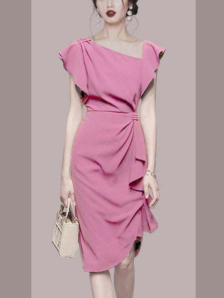 Elegantne kõrge vöökohaga naiste kleit