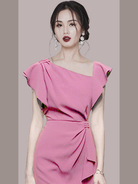 Elegantne kõrge vöökohaga naiste kleit