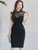 Stiilne naiste kleit võrkkinnitusega mudeliga