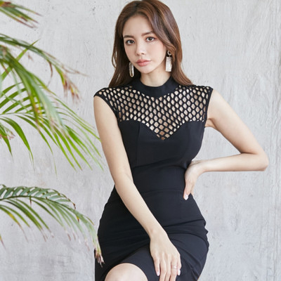 Stiilne naiste kleit võrkkinnitusega mudeliga