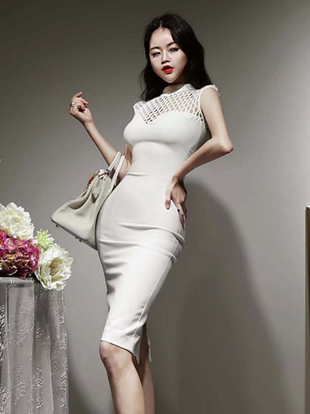 Stiilne naiste kleit võrkkinnitusega mudeliga