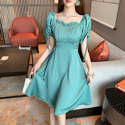 Rochie casual de dama, cu maneci scurte si cravate