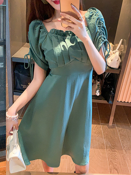 Rochie casual de dama, cu maneci scurte si cravate