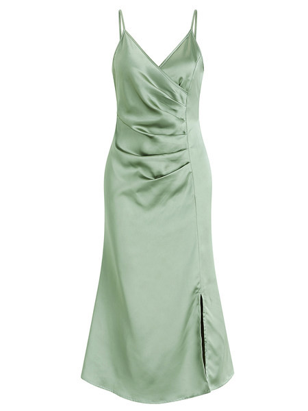 Stiilne kleit õhukeste rihmade ja lõhikuga