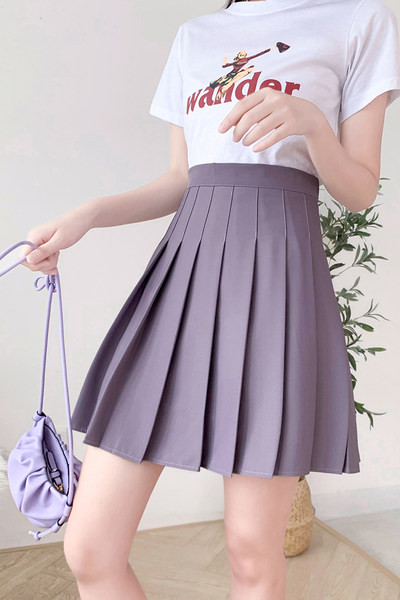 Naiste kõrge vöökohaga plisseeritud seelik