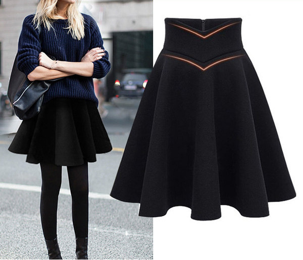 Moodne kõrge vöökohaga naiste seelik kahes mudelis