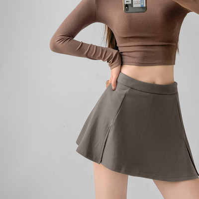 Lühike kõrge vöökohaga naiste seelik