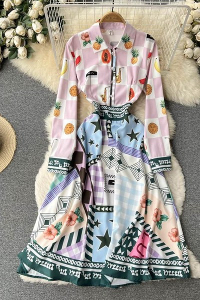 Μακρύ γυναικείο ανοιξιάτικο φόρεμα με απλικέ